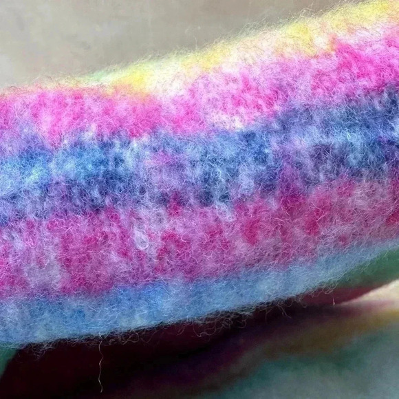 Free People Skye Stripe Fringe Throw Blanket, Cozy Rainbow Accent Blanket, OS - Picture 8 of 8